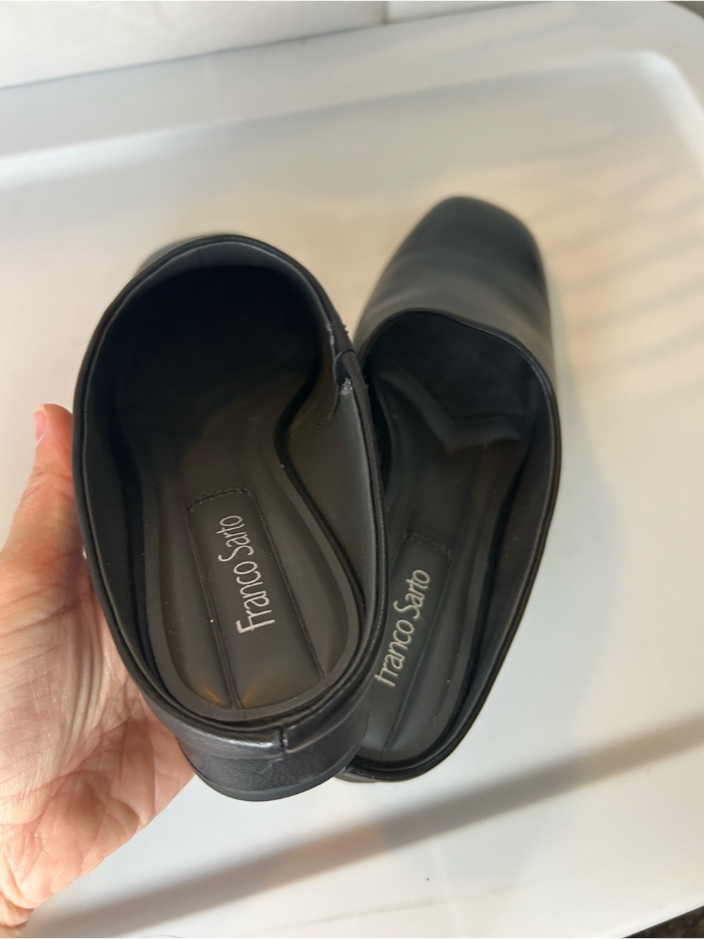 NWT Franco Sarto Black Leather Daley Mules - Picture 3 of 9